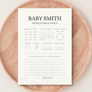 Previsioni e consigli per il bambino Attività per il baby shower / Modello Canva A5 modificabile / Download immediato / Tema per il baby shower per gli amanti dei libri