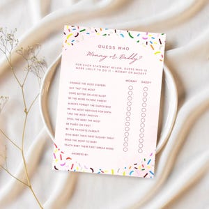 Guess Who: Mommy or Daddy Baby Shower Game (A5 Canva Template)