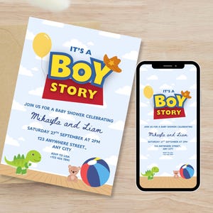 Toy Story Baby Shower Invitation: Editable Canva Template (Digital Download