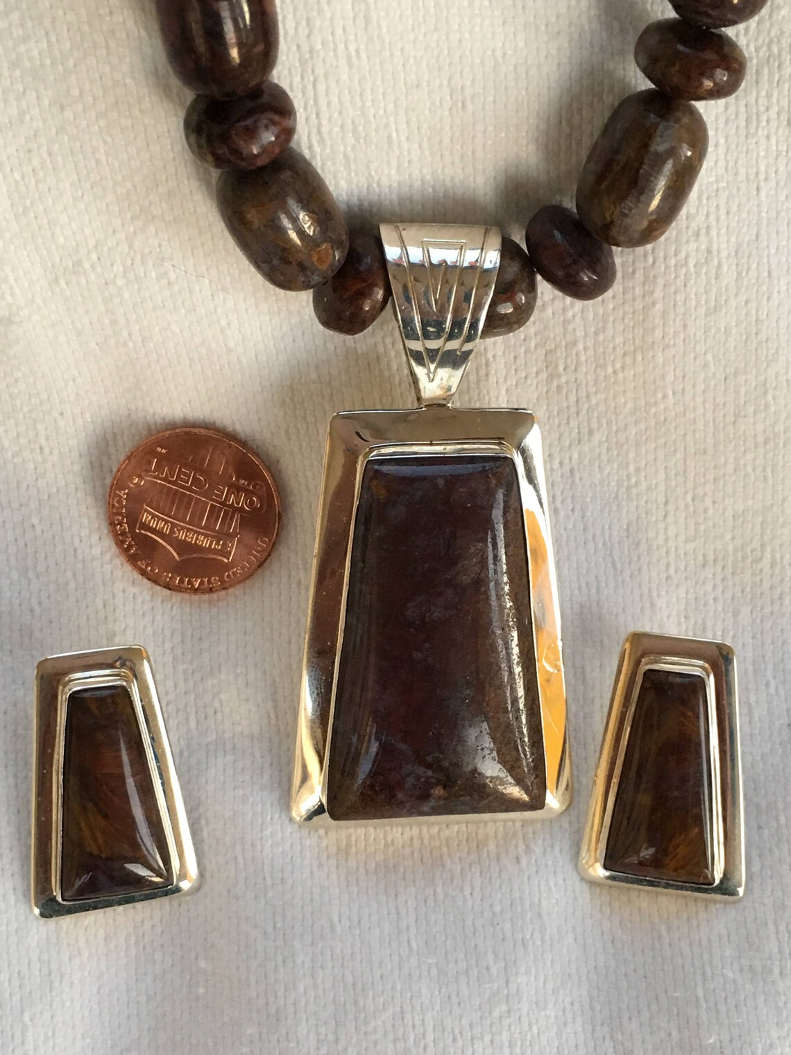 Vintage DTR Desert Rose JAY KING Set Jasper Agate Pendant Etsy