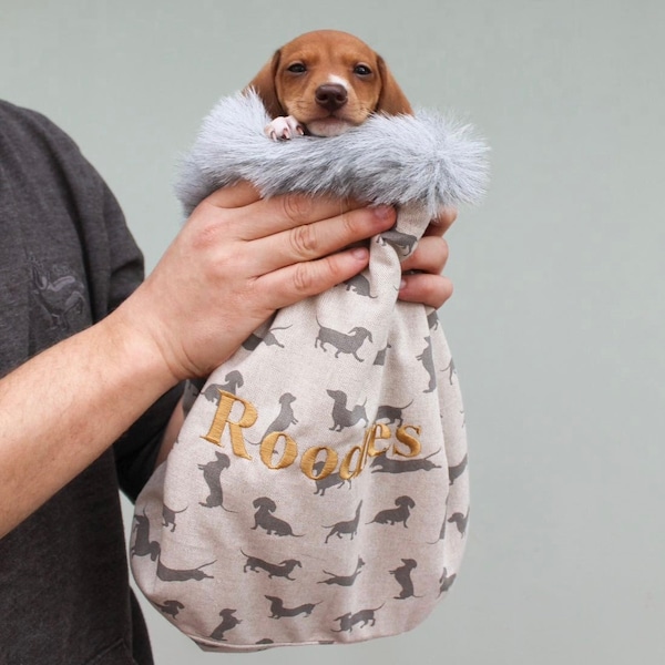 Dackel-Kuschelsack für Hunde und Welpen, luxuriöser Schlafsack für Haustiere