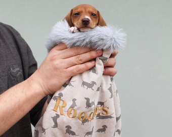 Dachshund Snuggle Sack for Dogs & Puppies, Luxury Sleeping Bag for Pets