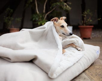 Latte Tweed Dog Snuggle Sack: Faux Fur Pet Sleeping Bag