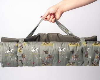 Eventer Horse Print Dog Travel Bed: Emily Cole Picnic Pad