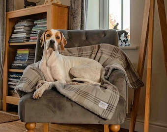 Premium Check Dog Blanket, Personalised Puppy Gift