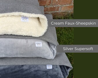 Spare Covers for Herringbone Tweed Doggy Den Beds, Replacement Cover for Cave Dog Bed, Light Grey, Dark Grey, Stone Brown