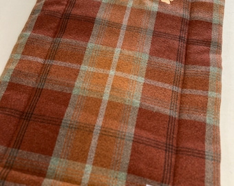 Tartan Dog Settle Mat: Warm Spice Travel Bed, Picnic Pad