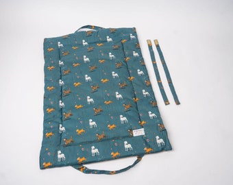 Muddy Paws Dog Travel Bed: Emily Cole Print Portable Picnic Pad