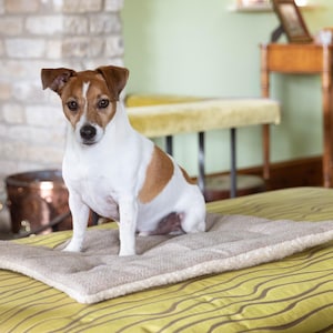 Stone Tweed Puppy Settle Mat, Herringbone Crate Mat