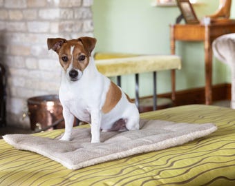 Stone Tweed Puppy Settle Mat, Herringbone Crate Mat