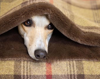 L/XL Dog Bed Covers: Tweed, Tartan, Faux Fur Lined, UK Made, Washable