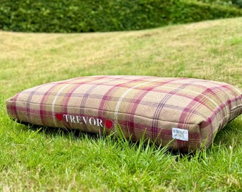 Heather Tartan Dog Mattress Bed, Supportive, Country Style