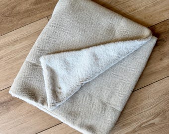 Latte Tweed Soft & Cosy Dog Blanket - Personalised Sofa Throw