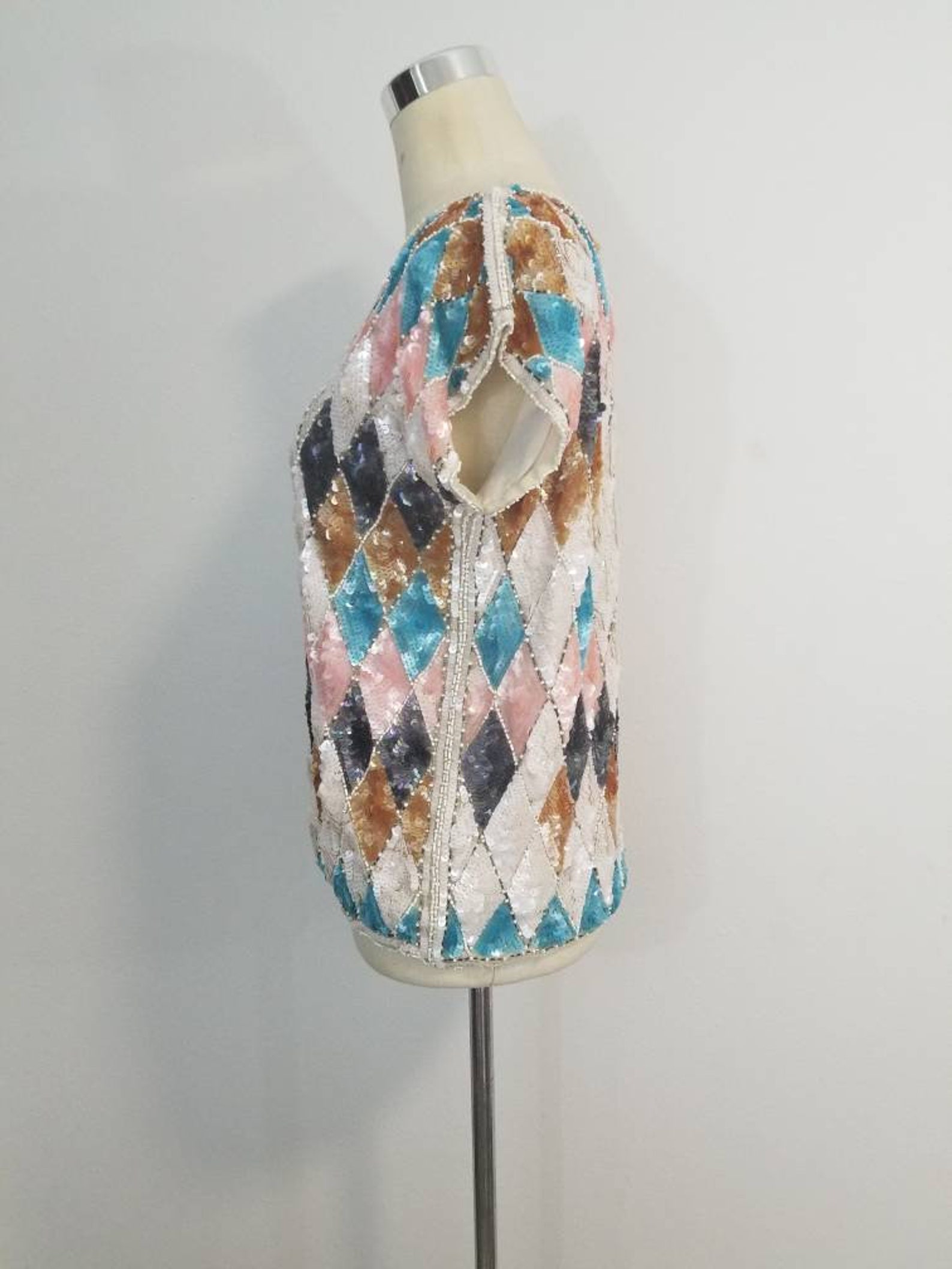 Vintage Sequin Harlequin Cami (S)