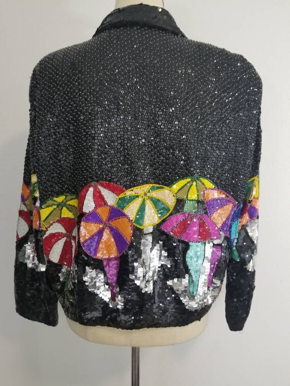 Vintage Sequin Bomber Jacket / Novelty Jacket / C… - image 7