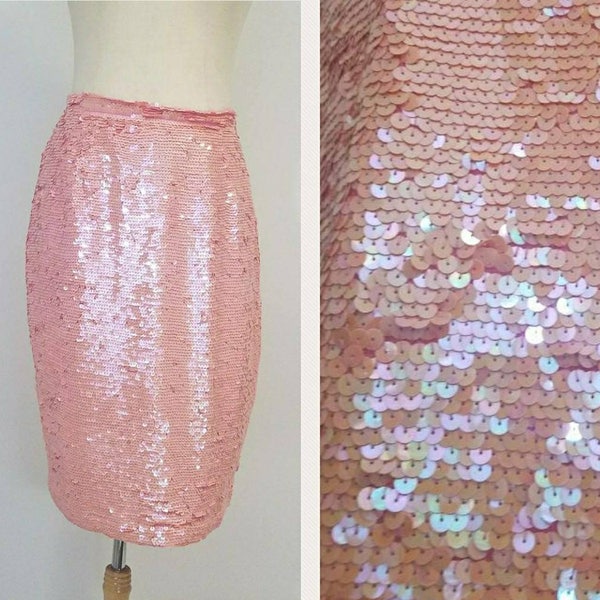 Pink Sequin Vintage Skirt