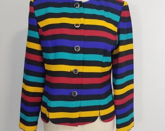 Colorful Vintage Blazer/ Rainbow/ Coat/ Jacket