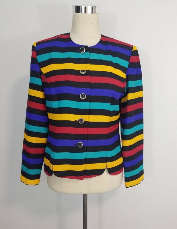 Colorful Vintage Blazer/ Rainbow/ Coat/ Jacket - image 1