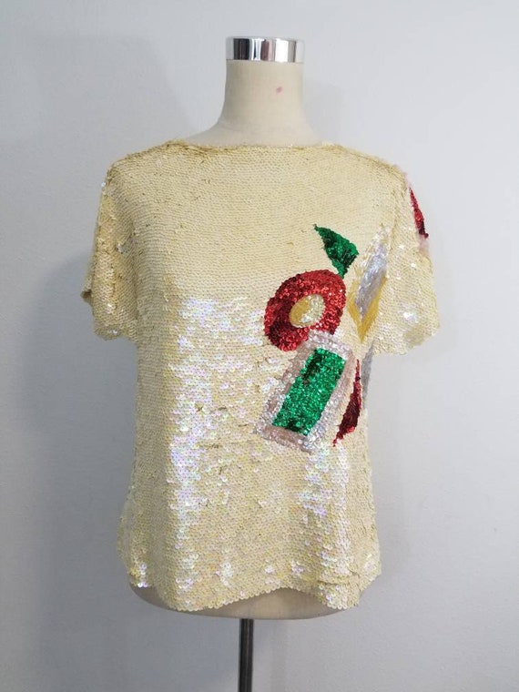 Vintage Sequin Top/ Art Deco