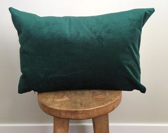 Forrest Green velvet lumbar pillow cover