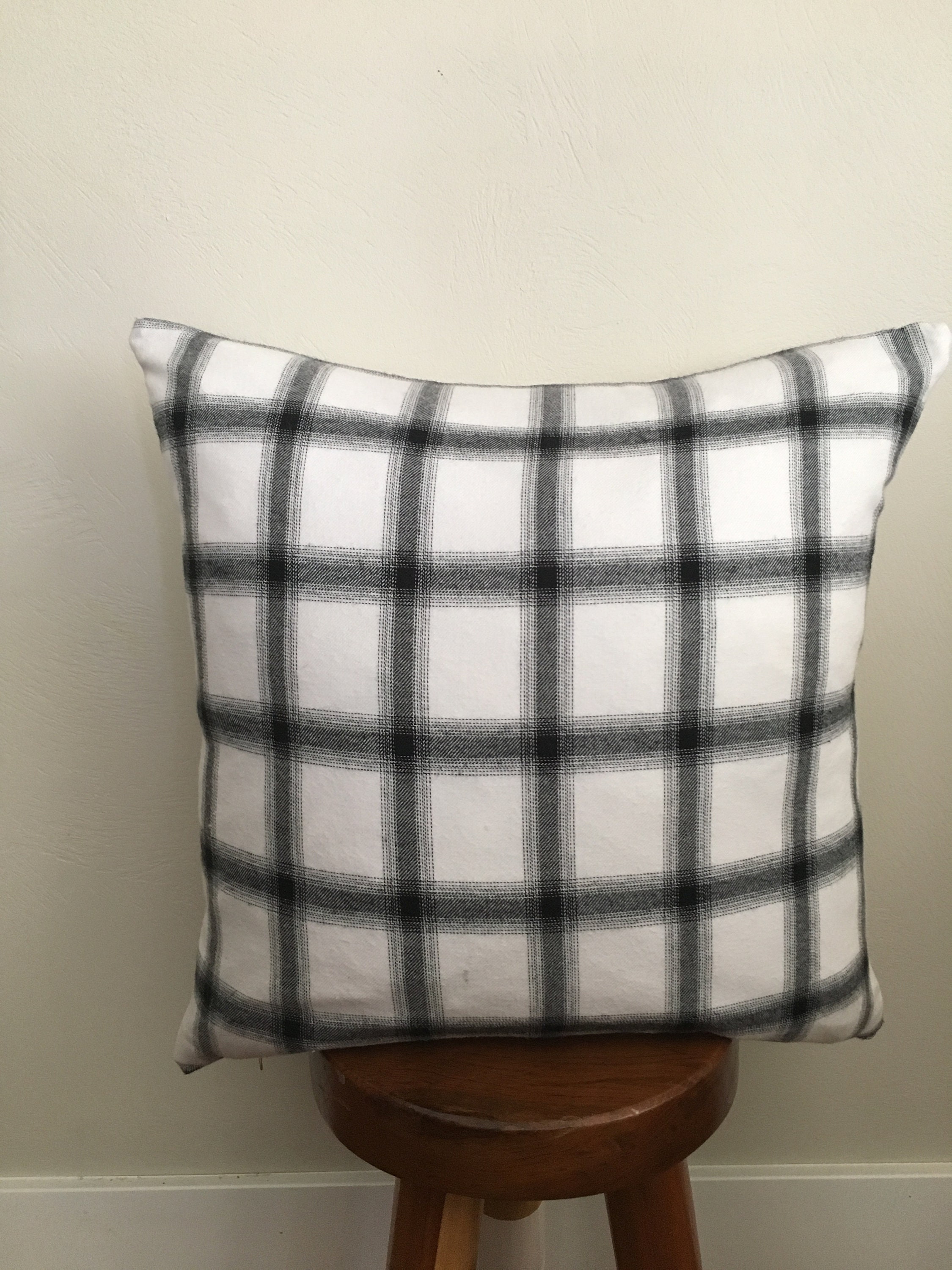 Black and white plaid Flannel pillow cover Etsy