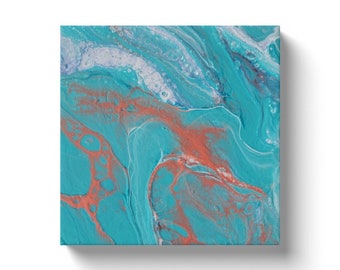 Aqua 4 Abstract Gallery Wrap Canvas Wall Art