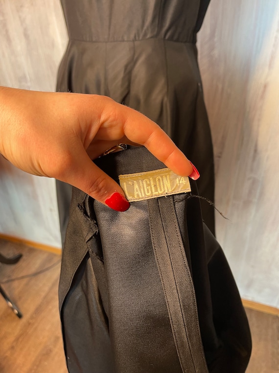 1960s Black L’Aiglon Dress and Shawl - image 6