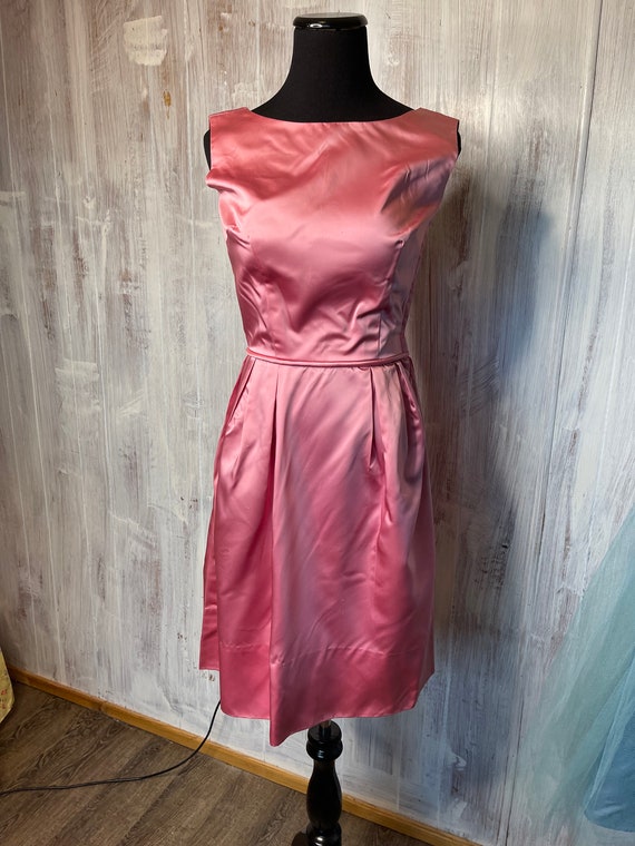 1960s Pink Silk Handmade Dress