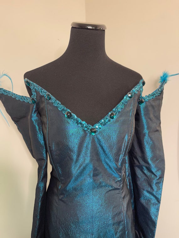 1990’s Theater Costume Blue Handmade Ball Gown - image 2