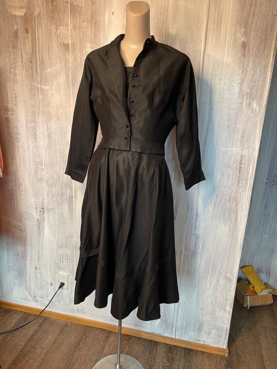 1960s Black L’Aiglon Dress and Shawl - image 3