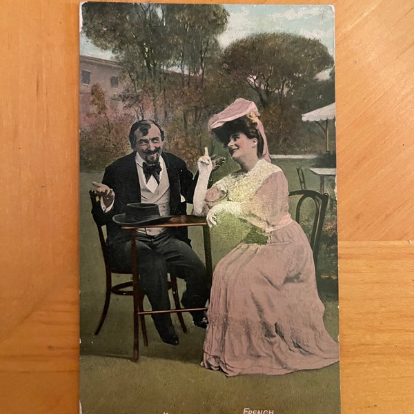 1900s RPPC French Funny Romantic Postcard