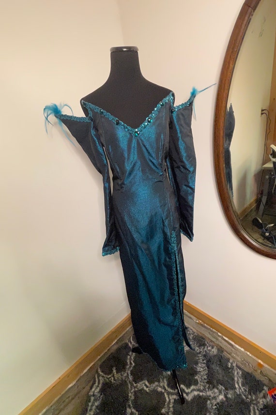 1990’s Theater Costume Blue Handmade Ball Gown - image 1