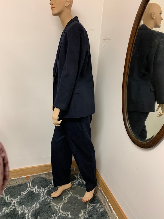 1970s Worthington Navy suit with pants AND skirt! - image 3