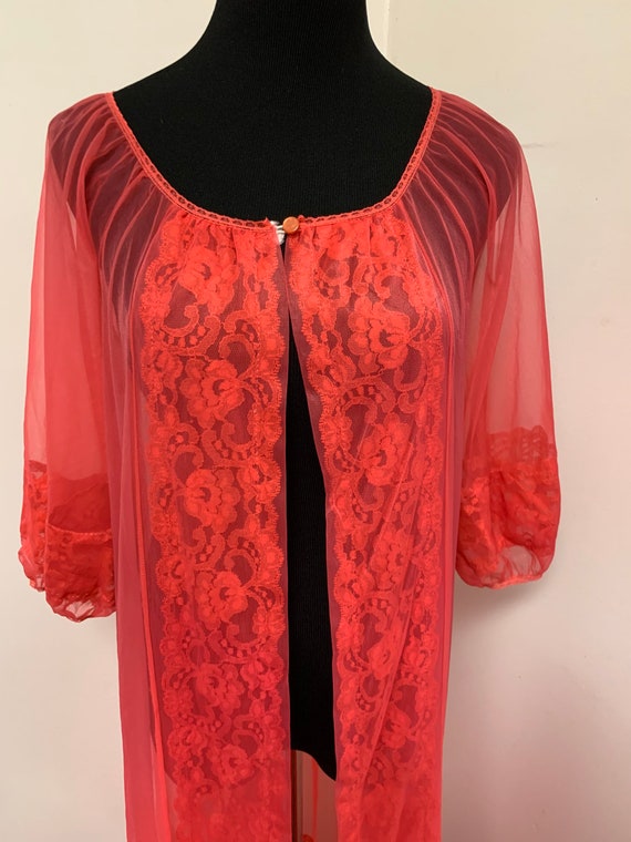 1960s Red Lingerie Robe ! - image 3