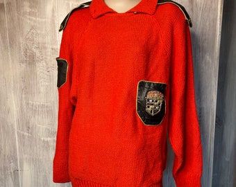 1990s Knitted Davantage Knitwear Red Sweater