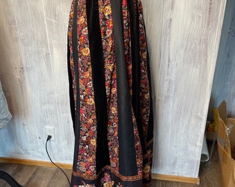 1990s Handmade Boho Velvet Skirt