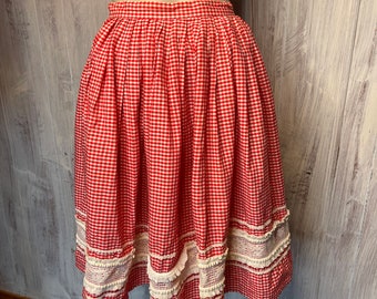 1960s Bobbie Brooks Gingham Cotton Skirt