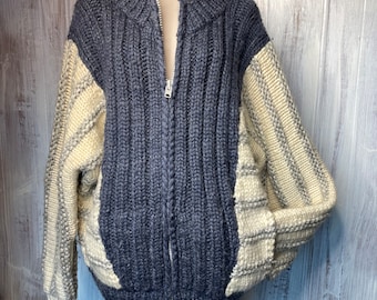 Beautiful Vintage Longhouse XL Hand Knitted Virgin Wool Sweater