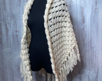 Vintage Handmade Crochet Shawl