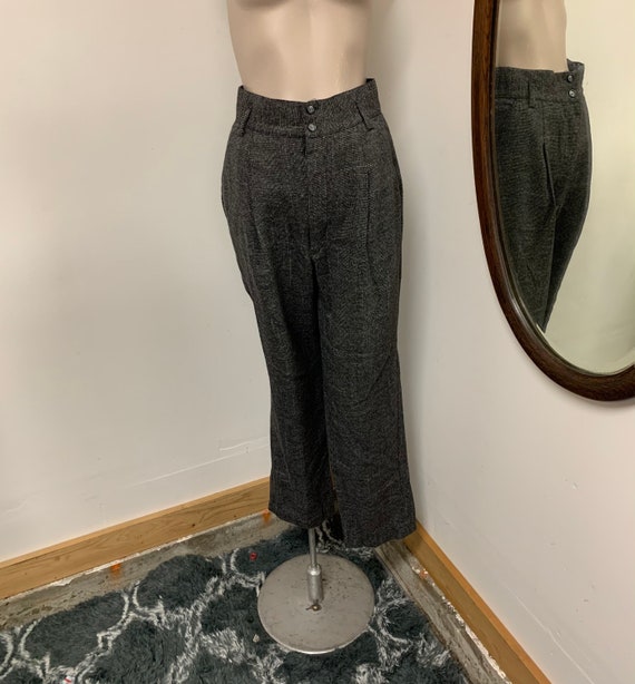 1980s Highwaisted Checked Grey pants!