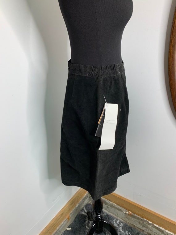 1990s Pelle Genuine Leather Suede Skirt - image 2