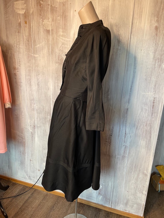 1960s Black L’Aiglon Dress and Shawl - image 4