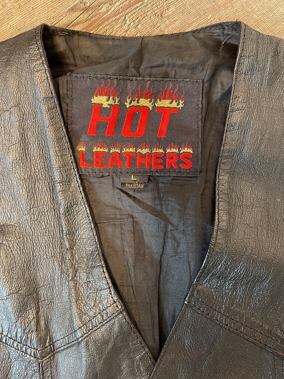 Vintage Large Hot Leathers Leather Vest - image 4