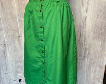 1970s Cotton Green J Barclay Petites USA Skirt