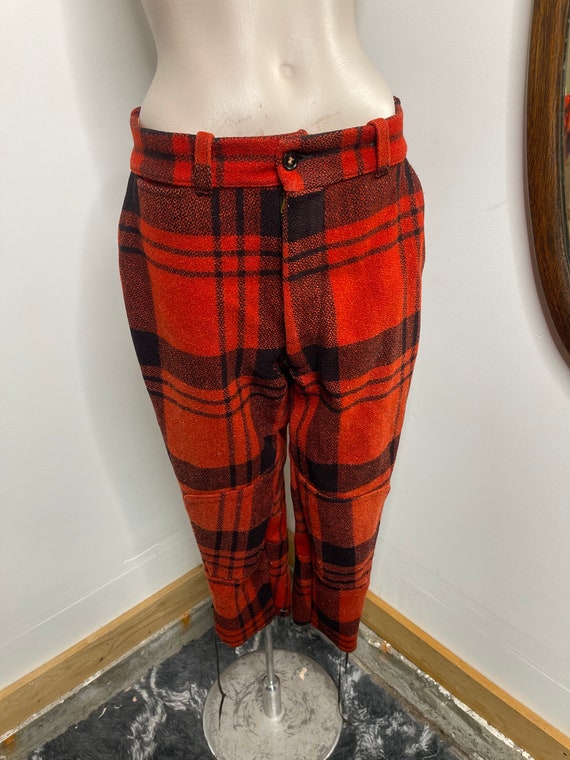 1950s red hunting wool plaid pants! Gem