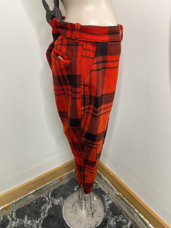 1950s red hunting wool plaid pants! Gem