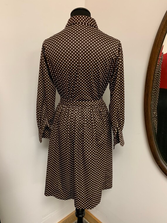 1980s brown polka dot skirt set! - image 5