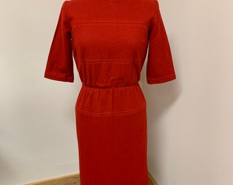 1950s Red Wool Working Dress!