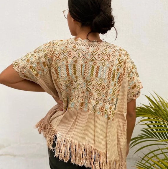 Rare Pastel Guatemalan Huipil - Embroidered Bohem… - image 1