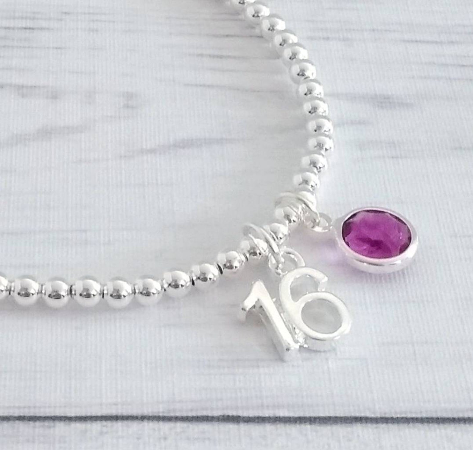 16th Birthday Bracelet Birthstone Braceletage 16 Etsy UK